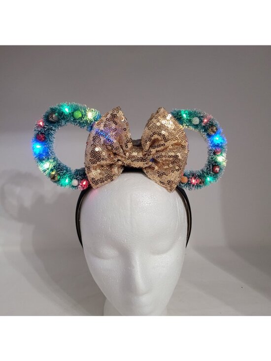 Lot of 3 Disney Mickey Minnie Ears Headbands Christmas Light Up Floral Holiday main image 9